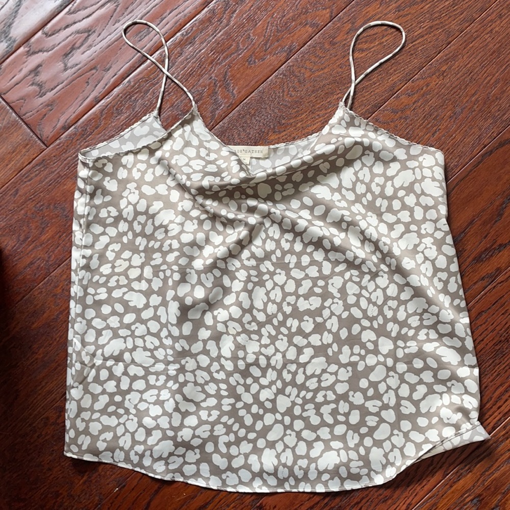 Printed cowl neck tank